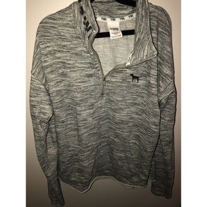 PINK gray quarter zip